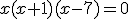 x(x + 1)(x -7) = 0